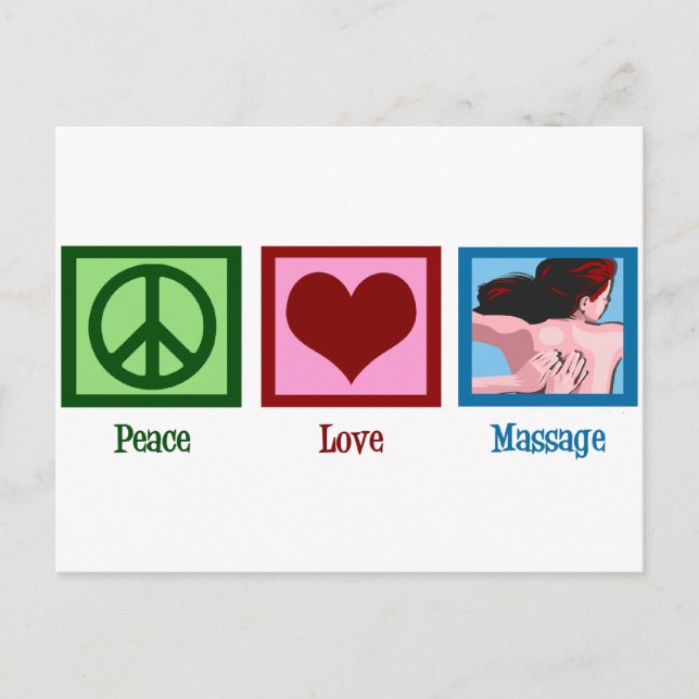 Carte Postale Massage Peace Love (Devant)