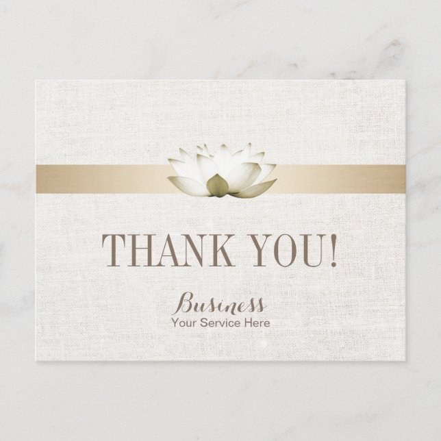 Carte Postale Massage Thérapie Élégant Lotus Salon SPA Merci (Devant)