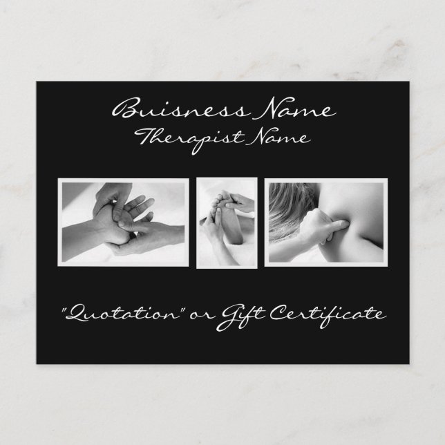 Carte Postale Massage Therapy Gift Card (Devant)