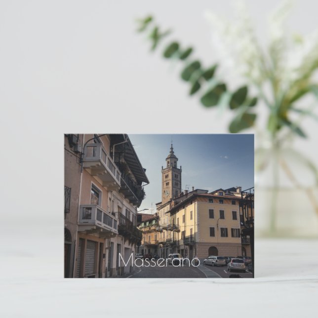Carte Postale Masserano Soirée Skyline, Biella, Italie (Debout devant)