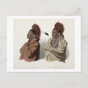 Carte Postale Massika, un Indien Saki, et Wakusasse, un tremblem