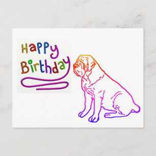 Carte Postale Mastiff anglais couleur Dogue