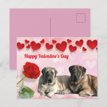 Carte postale Mastiff Valentine’s Day