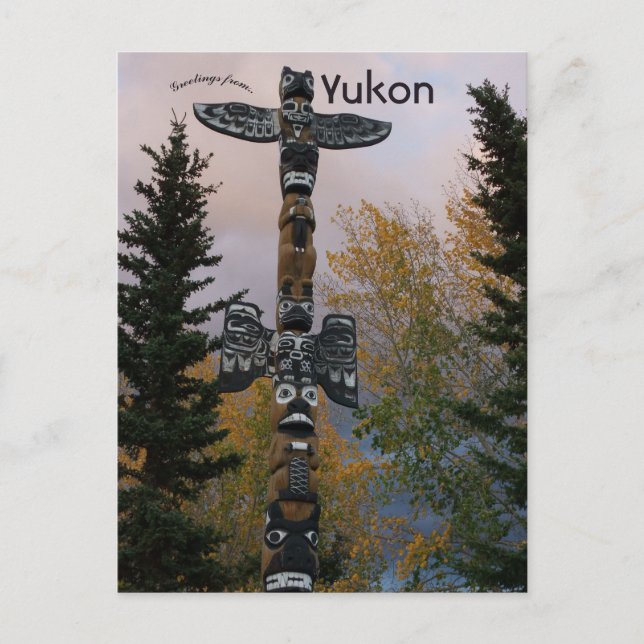 Carte Postale Mât Totémique au Yukon Canada (Devant)