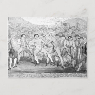 Carte Postale Match de boxe entre Thomas Futrell et John