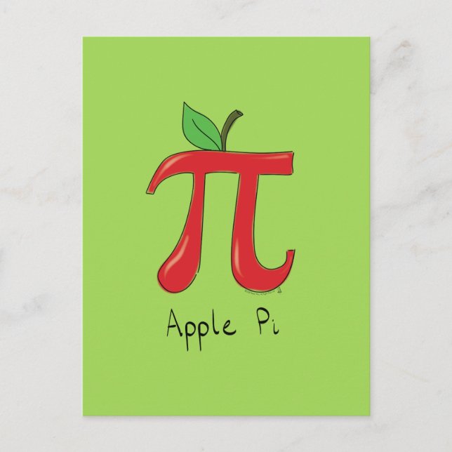 Carte Postale Math Apple Pi Symbole Enseignant Cute Carton (Devant)