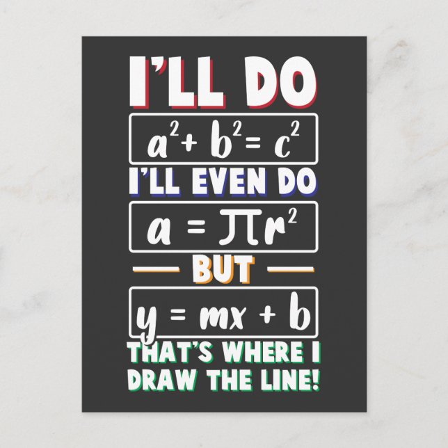 Carte Postale Math Enseignant geek mathématiques Nerd Formule pi (Devant)