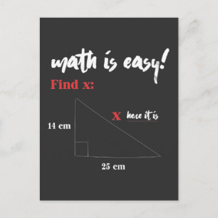 Carte Postale Math Est Facile Amusant Math Enseignant Plaisanter