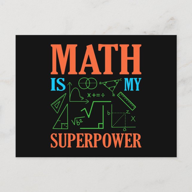Carte Postale Math Est Superpower Enseignant Mathématiques Mathé (Devant)