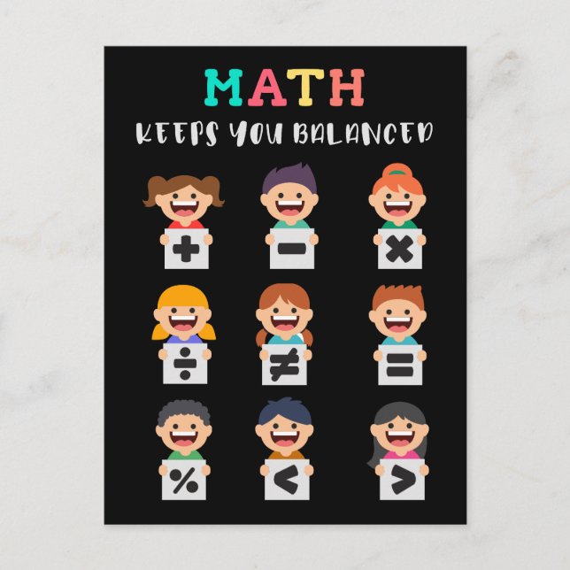 Carte Postale Math keeps you balanced (Devant)