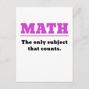 Carte Postale Math le seul sujet qui compte