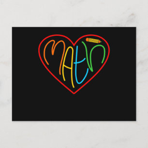 Carte Postale Math Love Heart Mathematics Math Teacher