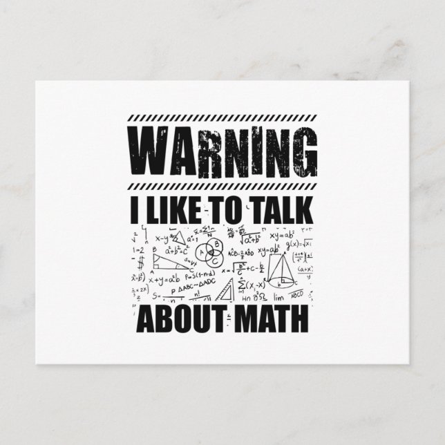 Carte Postale Mathématicien avertisseur | Cadeau Math Science (Devant)
