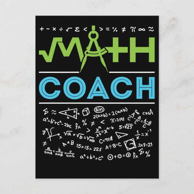 Carte Postale Mathématiques entraîneur mathématiques Tuteur (Devant)