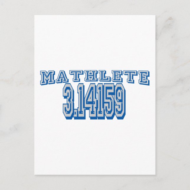 Carte Postale Mathlete Pi (Devant)