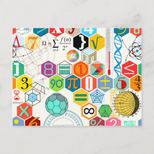 Carte Postale Maths (blanc)