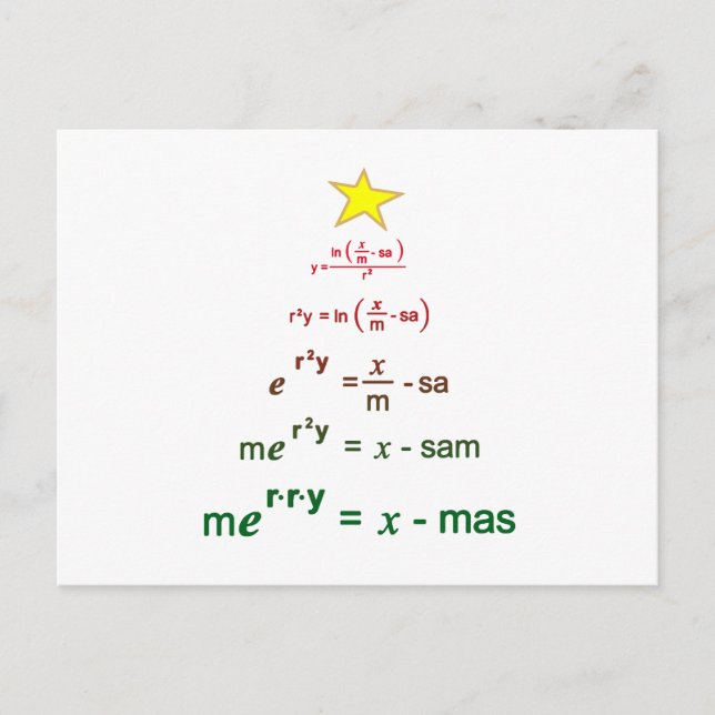Carte Postale Maths de Noël (Devant)