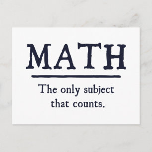 Carte Postale Maths le seul sujet qui compte