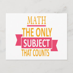 Carte Postale Maths. Le seul sujet qui compte. Math Pun Joke