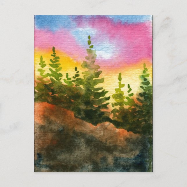 Carte postale "Matin rose et jaune" Country Roads (Devant)