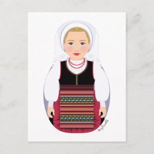 Carte postale matriochka blonde de Lika croate