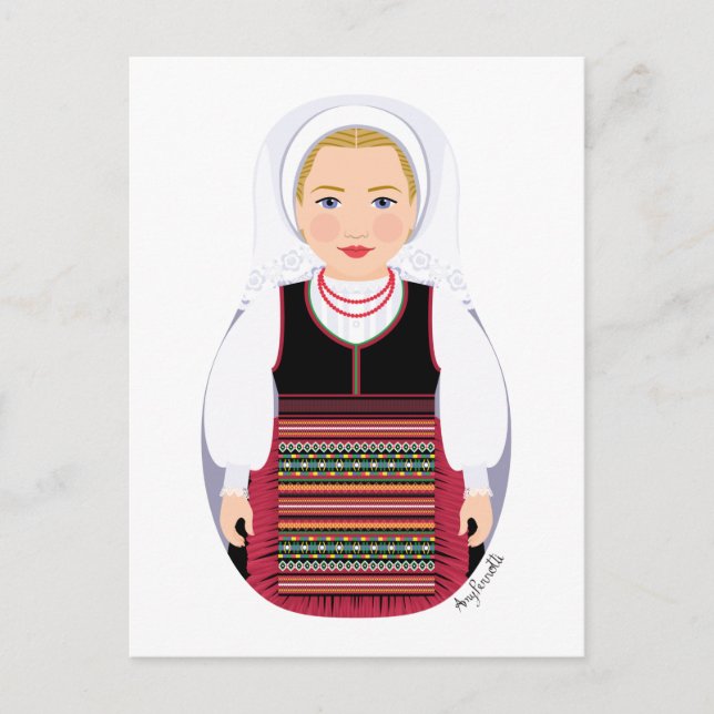 Carte postale matriochka blonde de Lika croate (Devant)