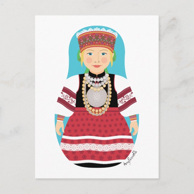 Carte postale Matriochka estonienne Seto (Devant)