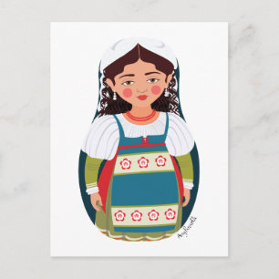 Carte postale Matriochka italienne