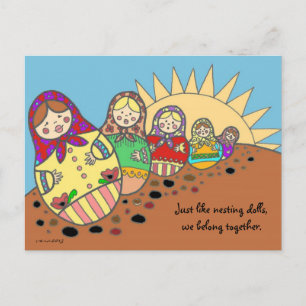 Carte Postale Matroshka Poupées de nidification art populaire uk