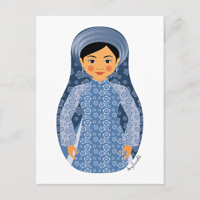 Carte postale Matryoshka à l'eau vietnamienne (Devant)