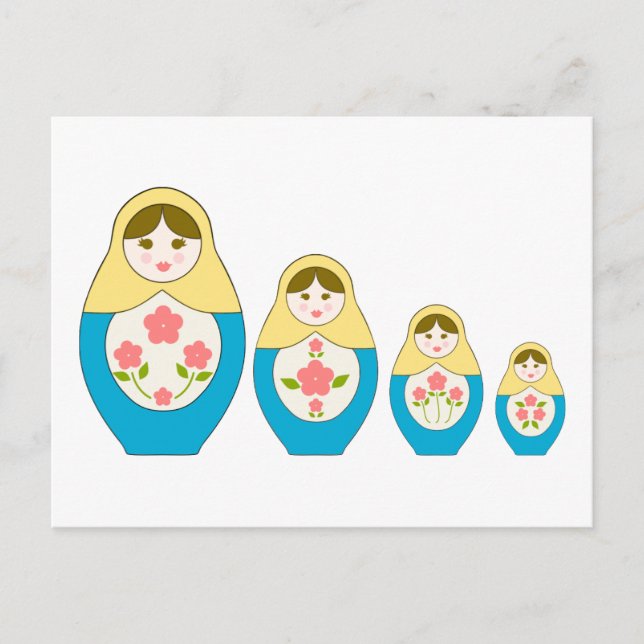 Carte Postale Matryoshka Poupées russes de nidification (Devant)