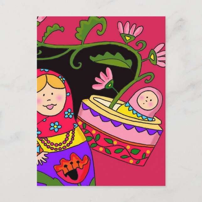 Carte Postale Matryoshka's Baby Ukrainian Folk Art (Devant)