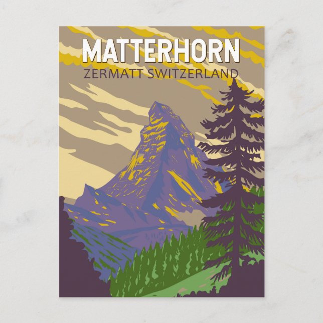 Carte Postale Matterhorn Suisse Voyage Art Vintage (Devant)