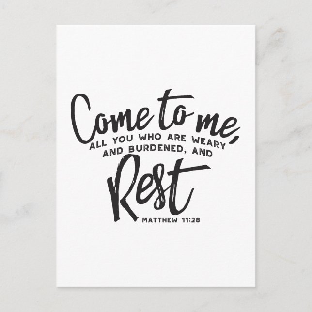 Carte Postale Matthieu 11 Verse de la Bible (Devant)