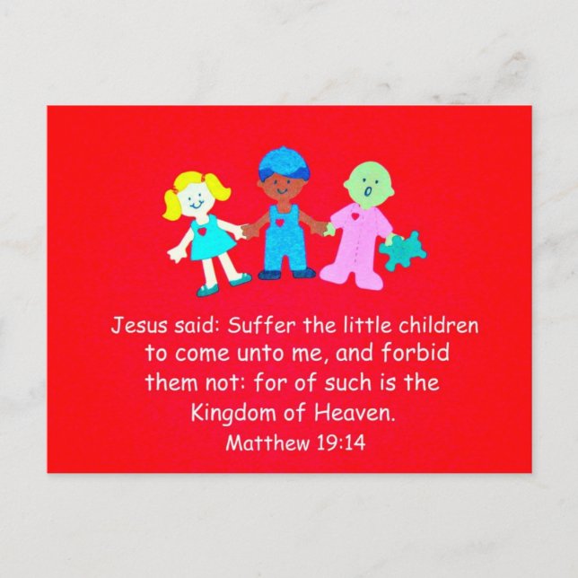 Carte Postale Matthieu 19:14 Jésus dit... (Devant)