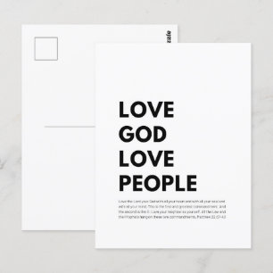 Carte Postale Matthieu 22:37-40 Aimer Dieu Aimer les gens