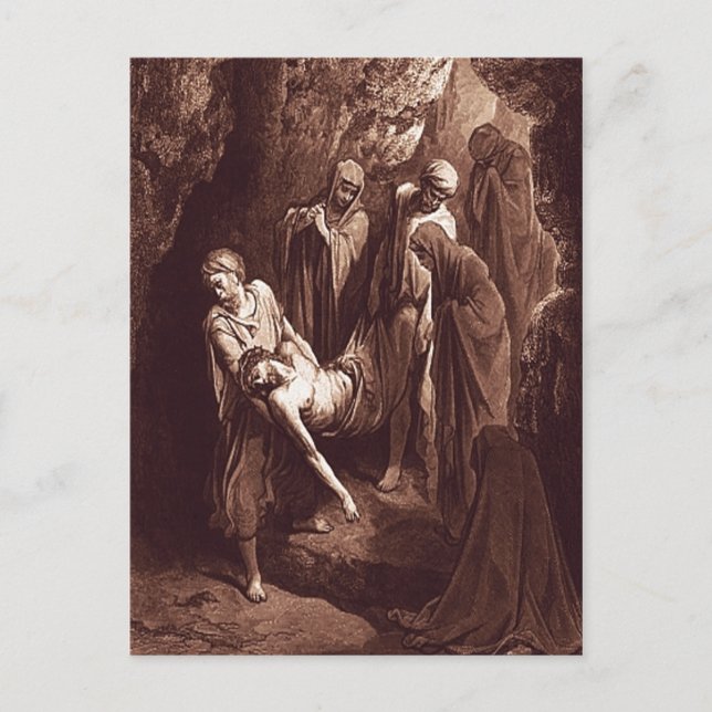 Carte Postale Matthieu 27:57-61 Jésus est enterré dans un tombea (Devant)