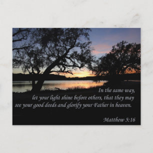 Carte Postale Matthieu 5:16 Que Ta Lumière Brille