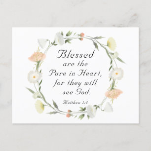 Carte Postale Matthieu 5:8 Heureux sont purs dans la Bible du Co