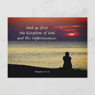 Carte Postale Matthieu 6:33 Cherchez d'abord le Royaume de Dieu