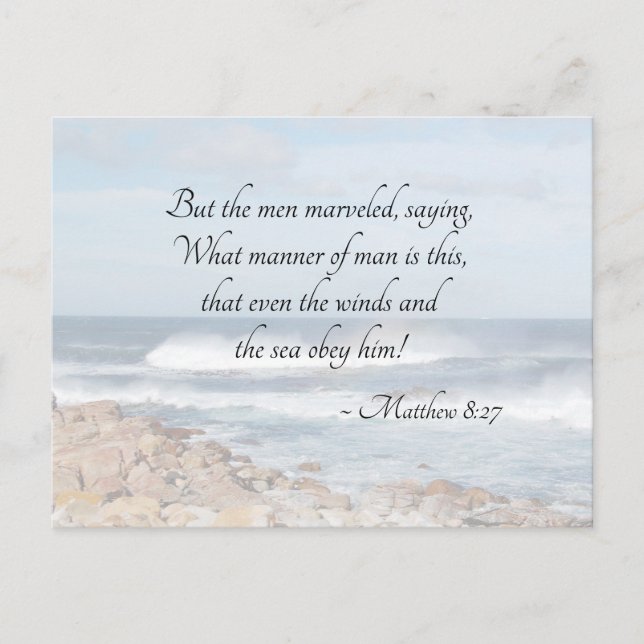 Carte Postale Matthieu 8:27 Jésus calme la tempête, Bible Verse (Devant)