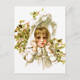 Carte Postale Maud Humphrey : Fille d'automne avec Holly