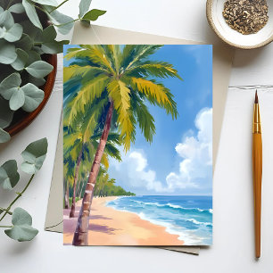 Carte Postale Maui Beach Palm Trees Peinture