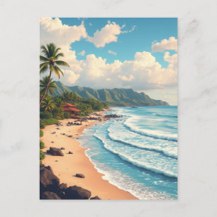 Carte Postale Maui Hawaii Plage Voyage Rétro