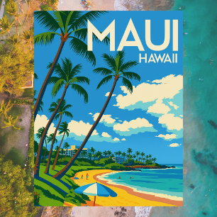 Carte Postale Maui Hawaii Plage Voyage Vintage