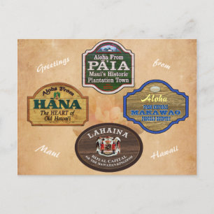 Carte Postale Maui Towns 