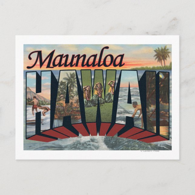 Carte Postale Maunaloa, Hawaii - Scènes de grandes lettres (Devant)
