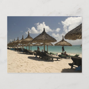 Carte Postale Maurice, Poste de Flacq. Scène de plage à