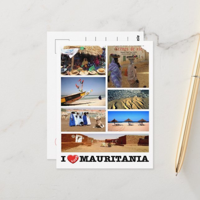 Carte Postale Mauritanie - I Love - (Devant/Arrière en situation)