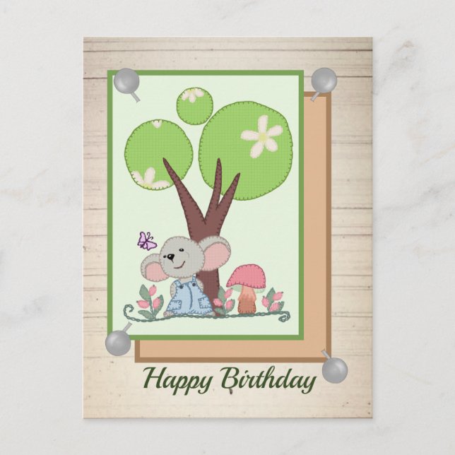 Carte Postale Maus unterm Baum (Devant)